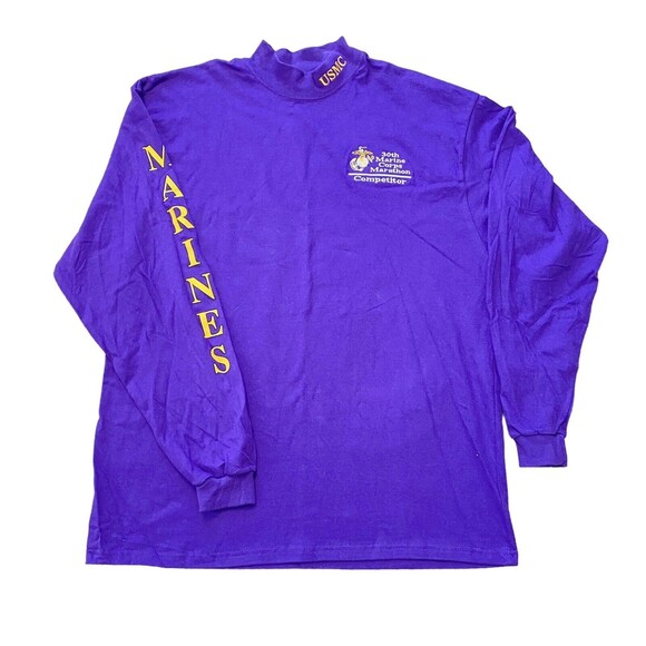 Marine Corps Marathon Shirt 2002 Single Stitch Long Sleeve purple X-Large XL New - Picture 2 of 5